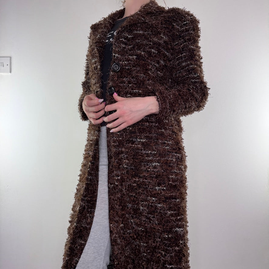 Y2K vintage shaggy long full length cardigan
