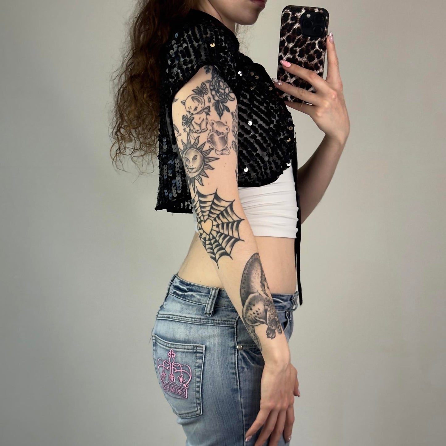 Y2K vintage sequin embellished cardigan cropped short sleeve cape festival party