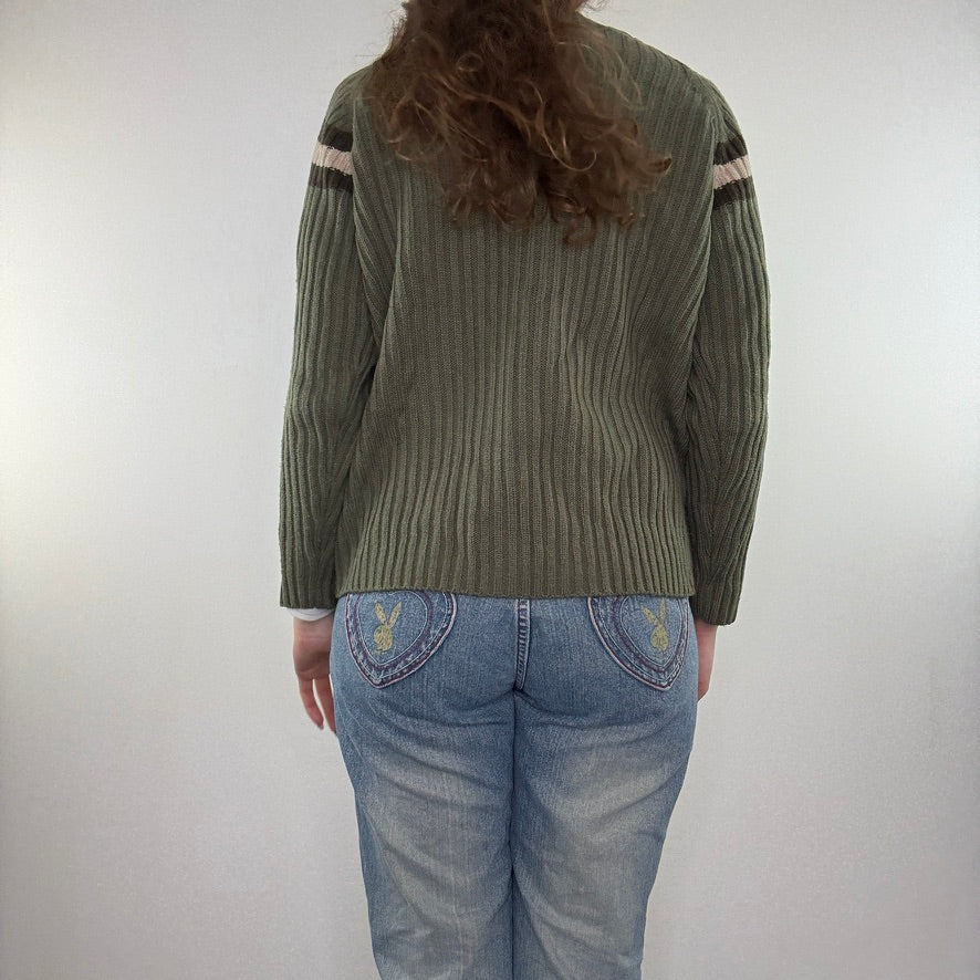 Y2K vintage knit striped jumper