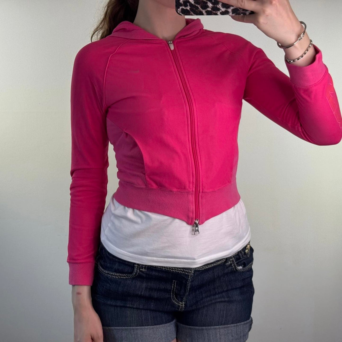 Y2K vintage Nike Studio cropped zip up hoodie dri-fit mesh fitted sporty