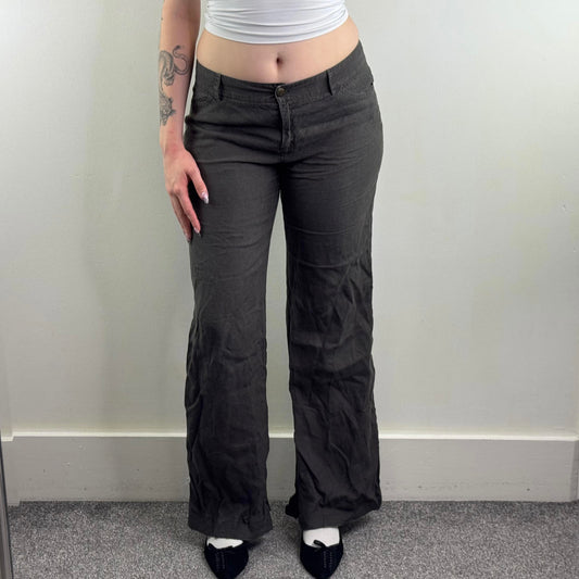 Y2K vintage Jigsaw 100% linen bootcut trousers lightweight tailored