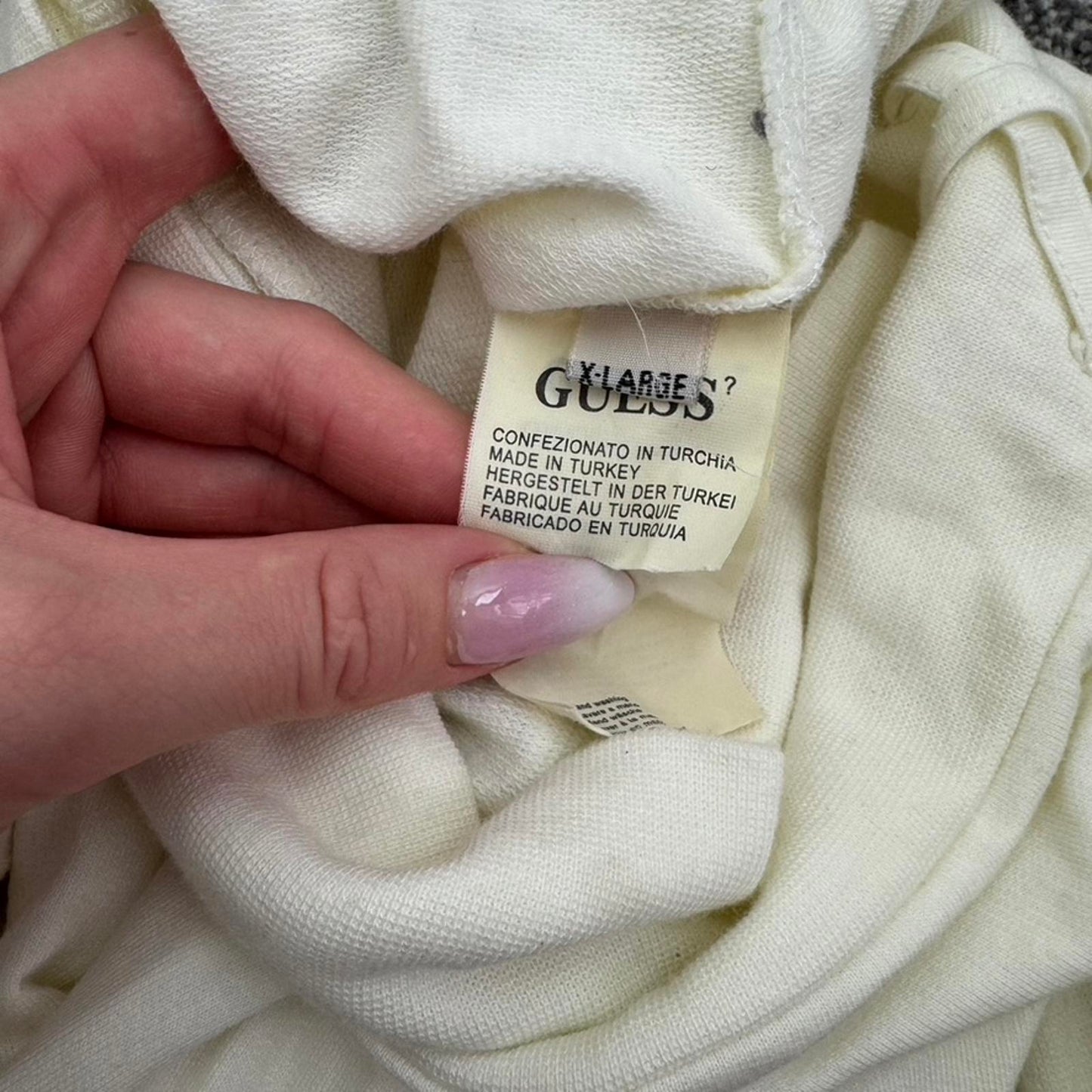 Y2K vintage Guess slouchy jumper rhinestone i love lightweight graphic print