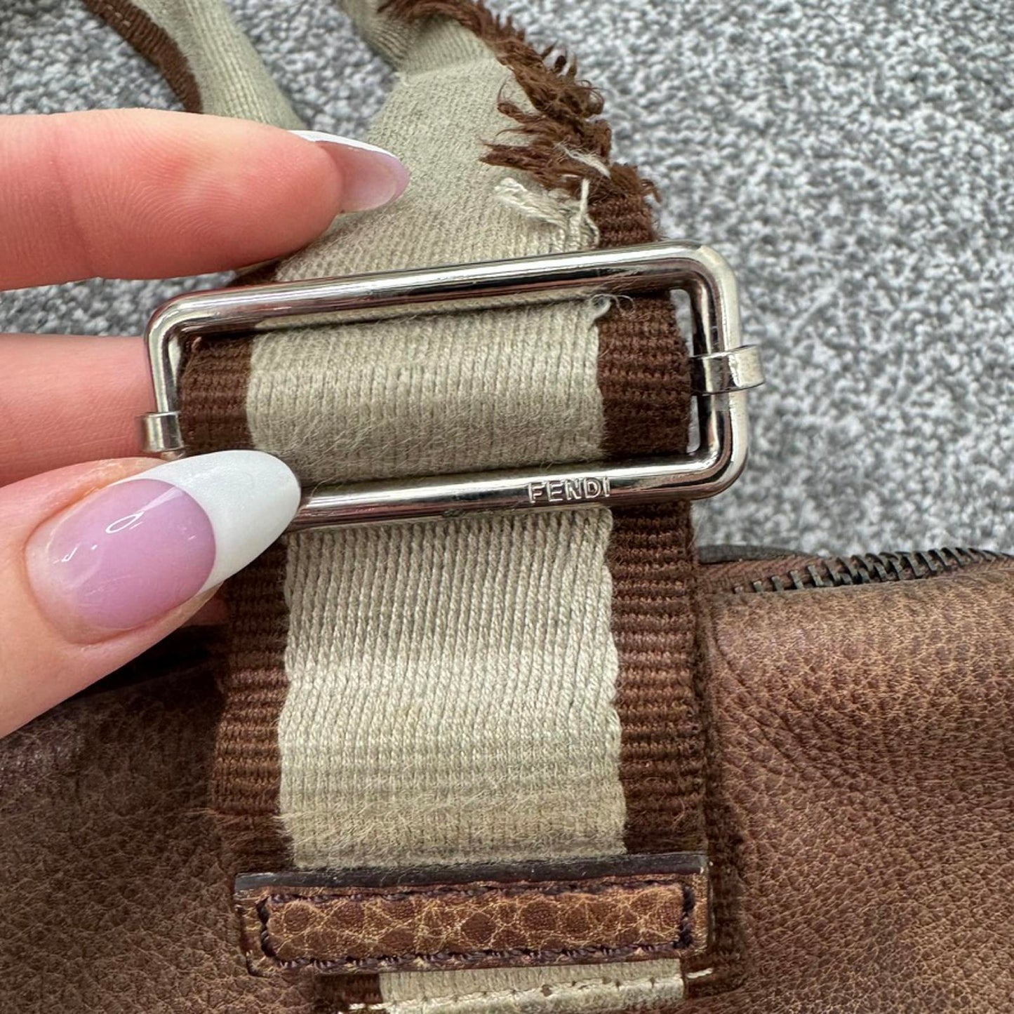 Vintage Fendi Selleria large shoulder bag genuine leather tote holdall