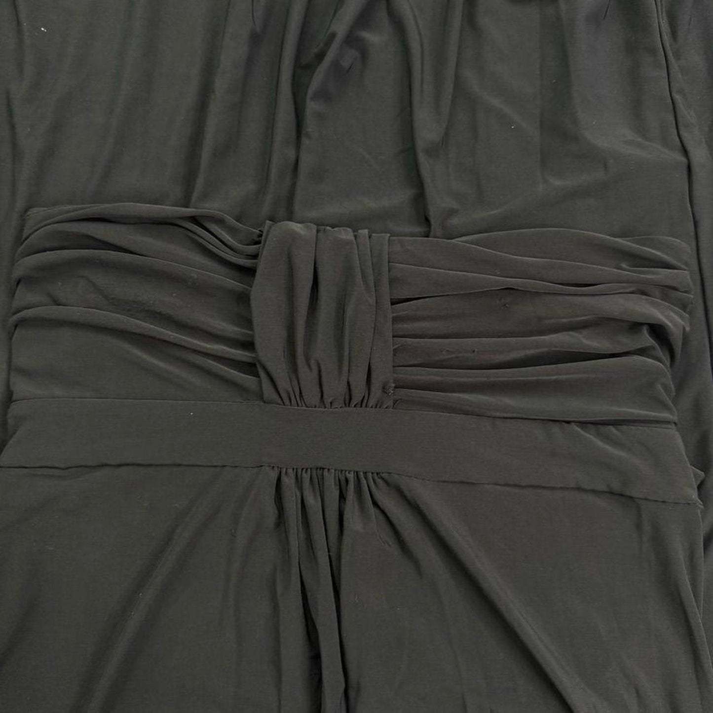 Y2K vintage slinky strapless ruched bust summer maxi dress stretchy tie back bow