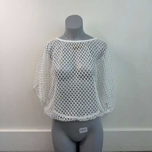 Y2K vintage circle knit bubble oversize baggy batwing short sleeve top