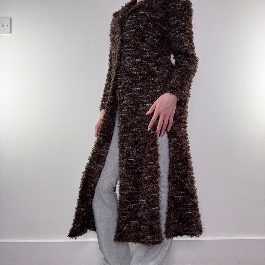 Y2K vintage shaggy long full length cardigan