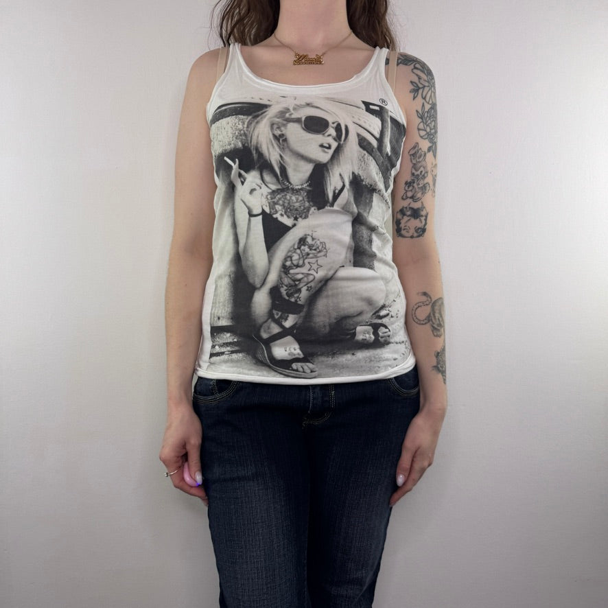 Graphic print woman tank top