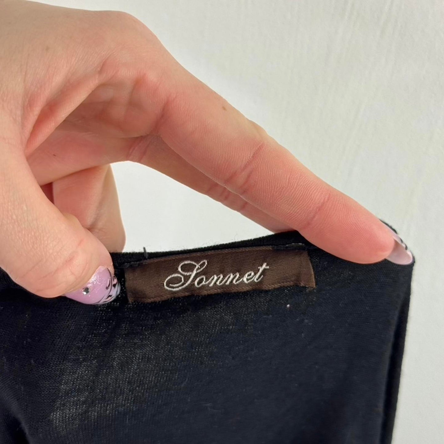 Y2K vintage 100% silk double layered long sleeve top slouchy bow keyhole