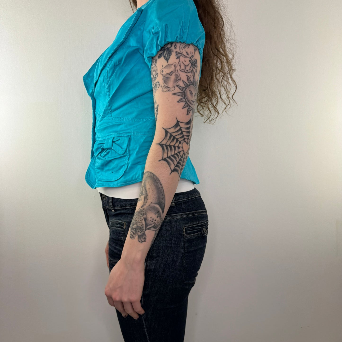 Y2K vintage short sleeve bow blazer