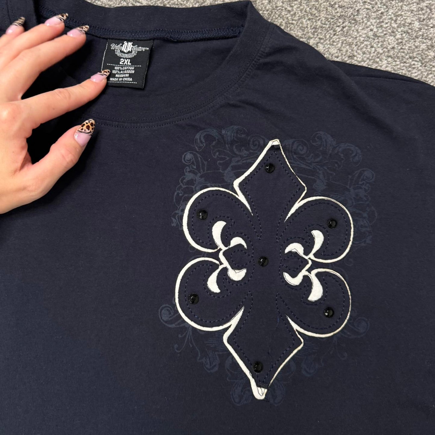 Y2K vintage short sleeve t shirt filigree wings graphic print streetwear XXL