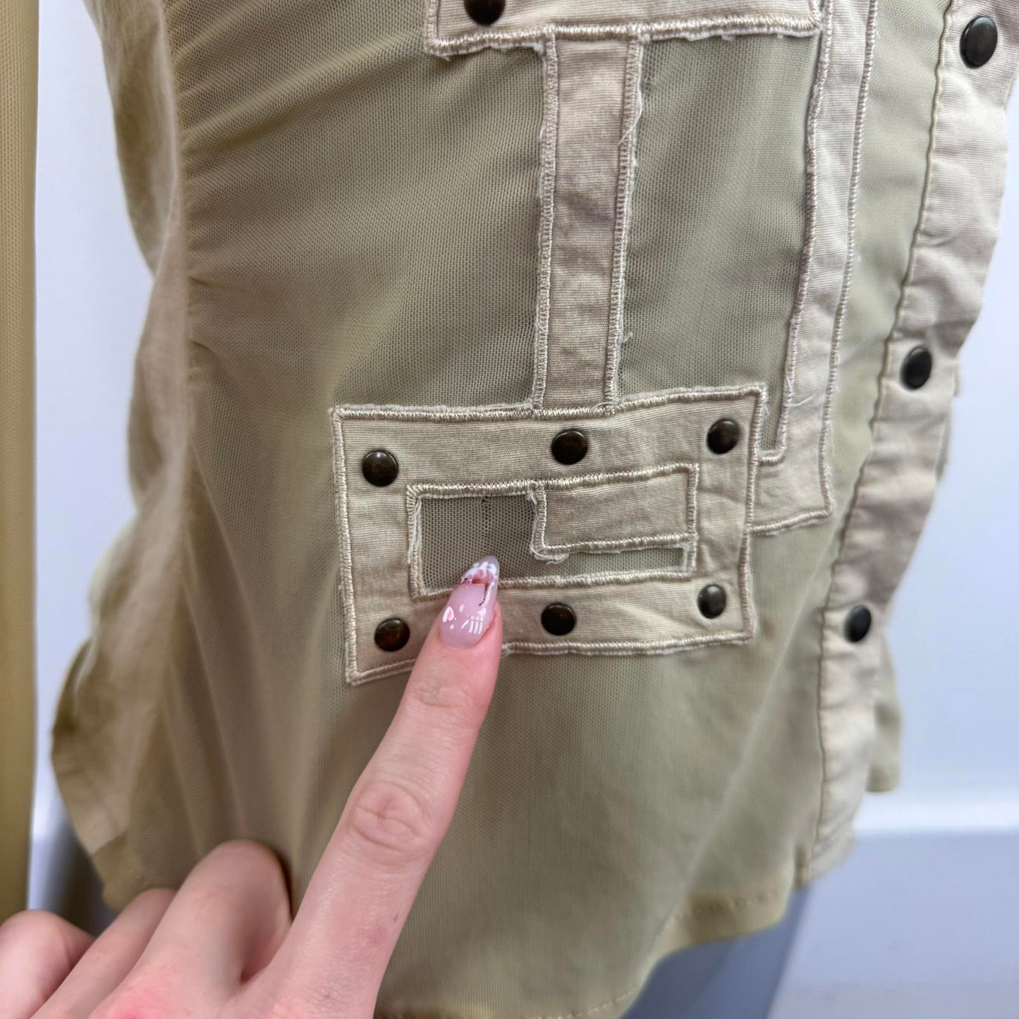 Y2K vintage sheer stretchy long sleeve shirt