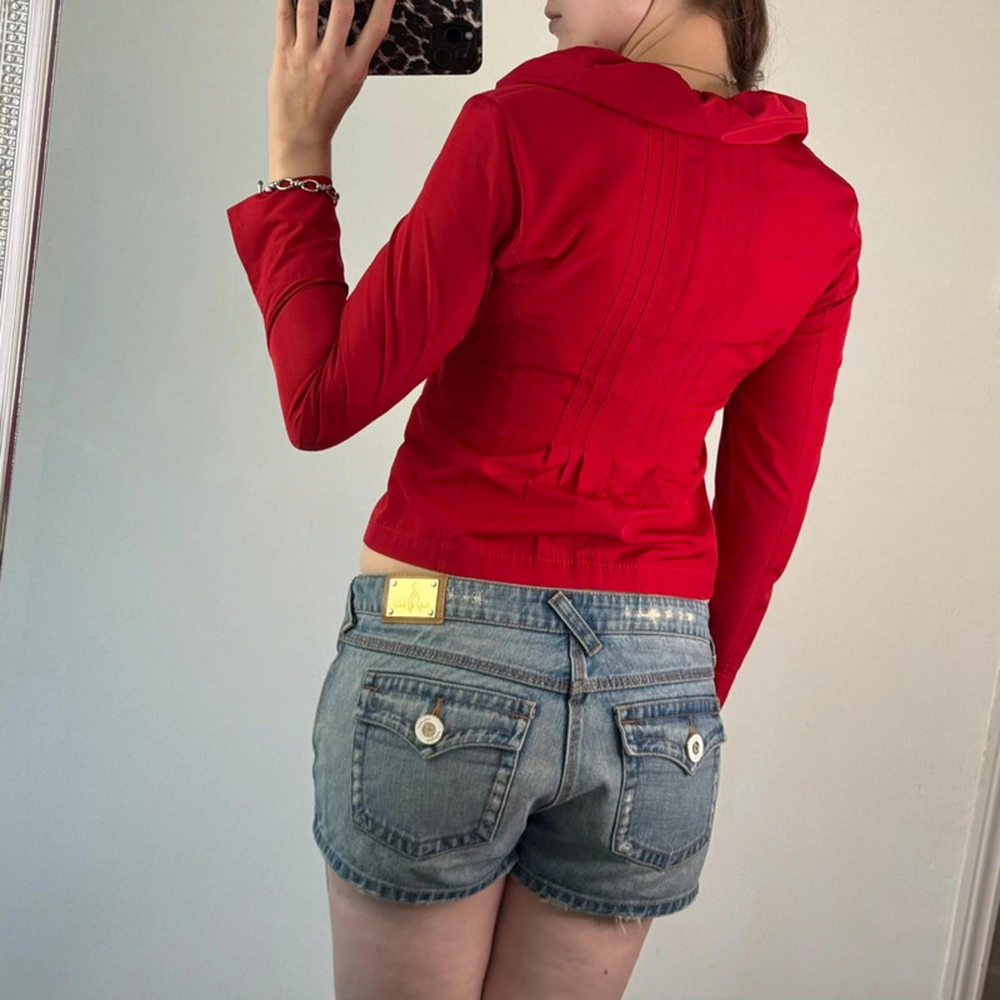 Y2K vintage stretchy fitted puff collar button up blazer jacket tailored cute