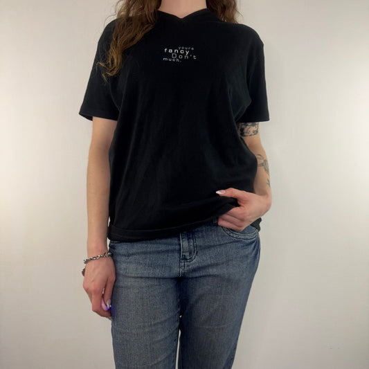 Y2K vintage FCUK fancy slogan black t shirt