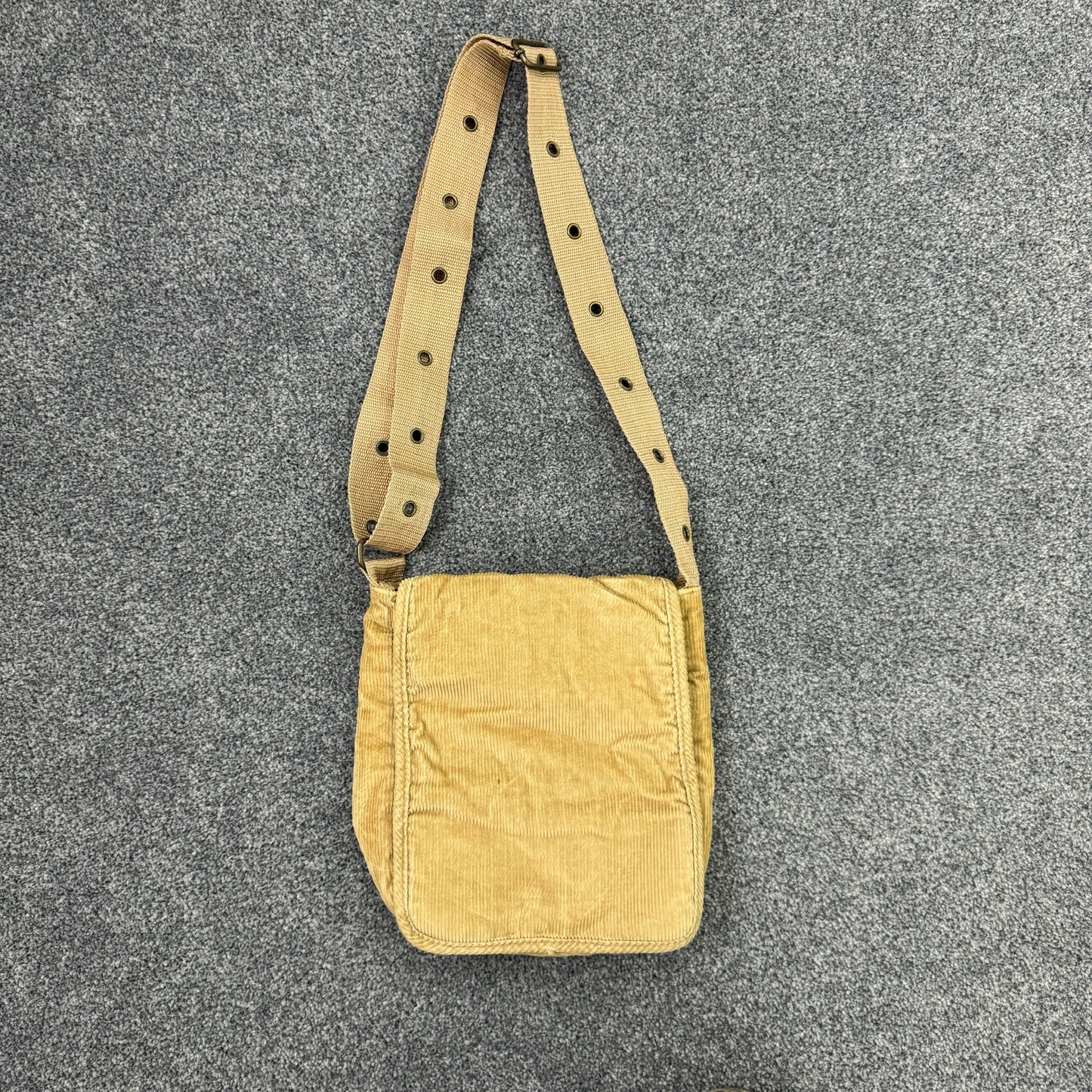 Y2K grommet corduroy side bag