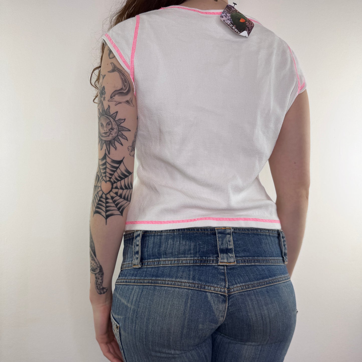 Y2K vintage ribbed sporty t shirt