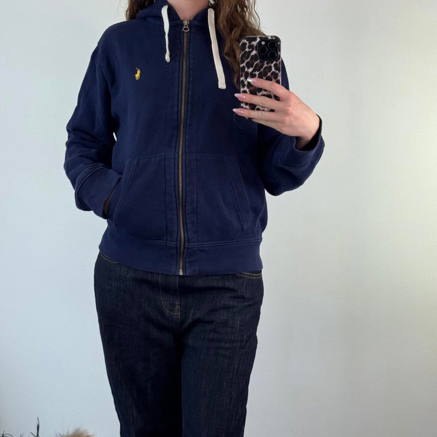 Vintage Polo Ralph Lauren zip up hoodie navy thick heavyweight