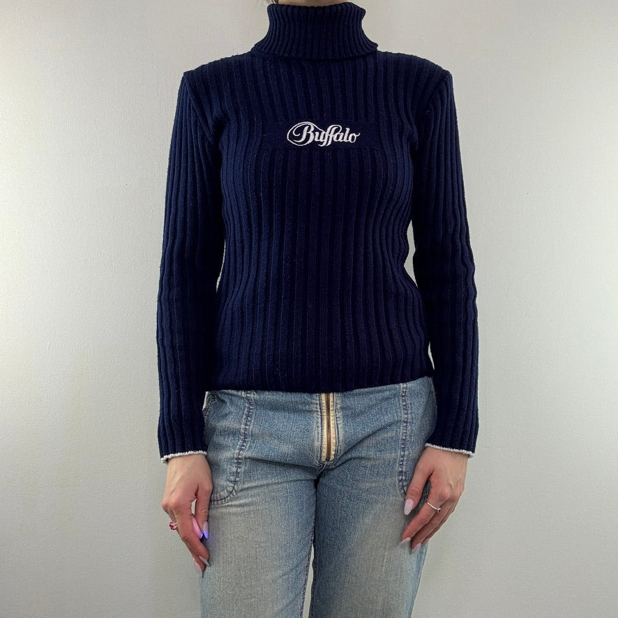 90s Y2K vintage Buffalo knit turtleneck jumper