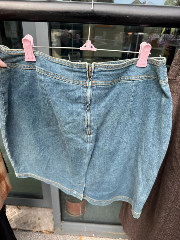 Y2K vintage 2000s mini skirt lace up denim