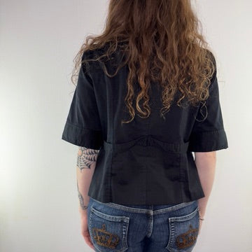 Y2K vintage black short sleeve jacket