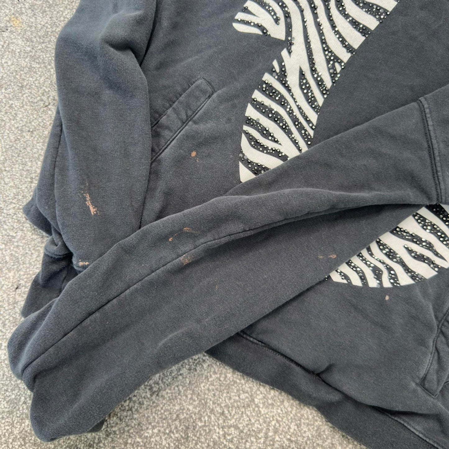 True Religion rhinestone zebra hoodie