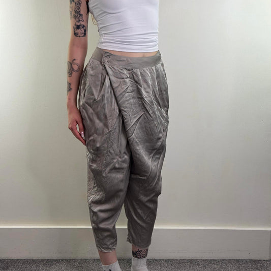 Vintage McQ Alexander McQueen silver harem pants trousers silver baggy carrot