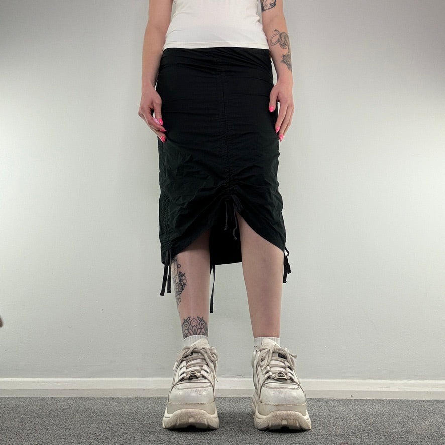 Y2K cargo ruched midi skirt