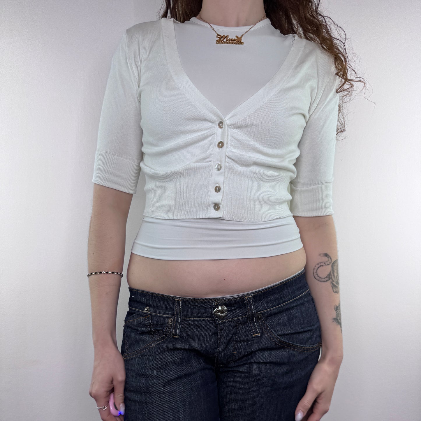 Y2K vintage short sleeve cropped cardigan