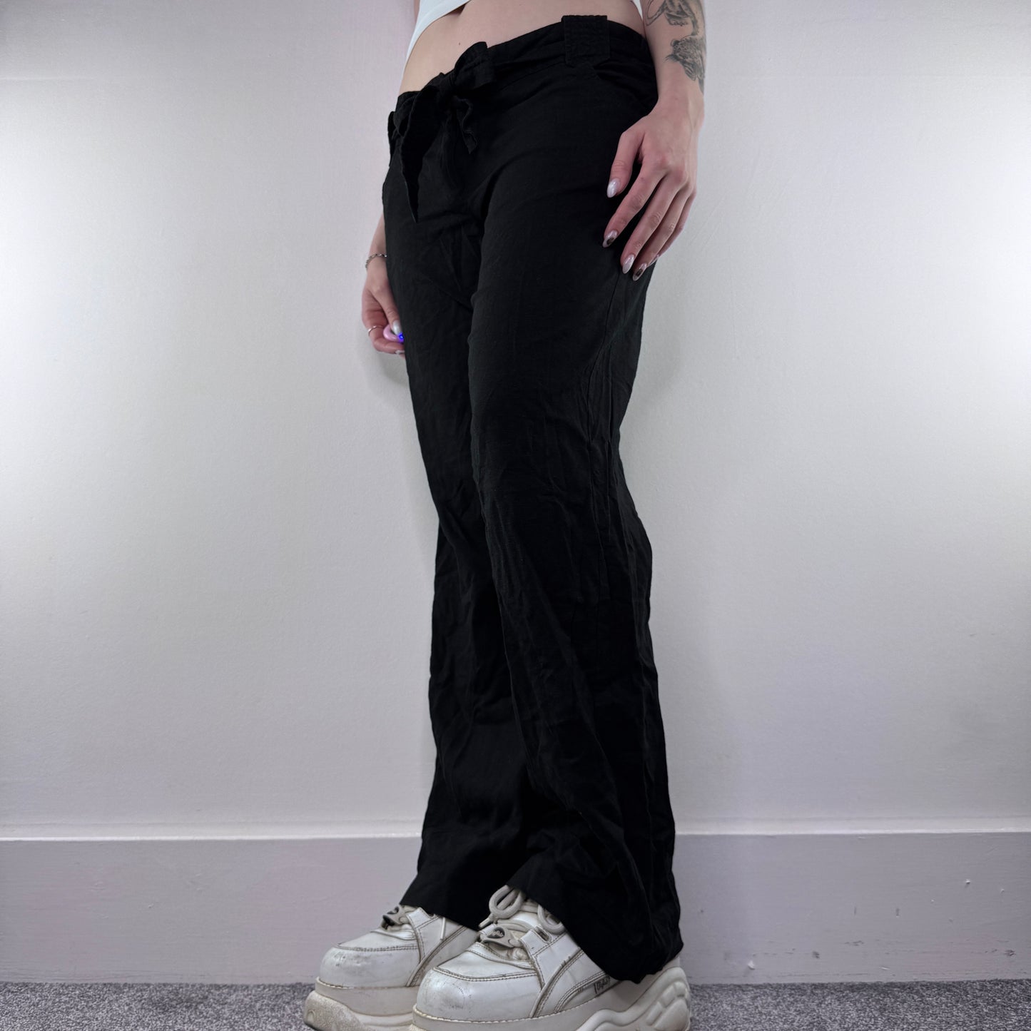 Y2K vintage lightweight linen baggy trousers