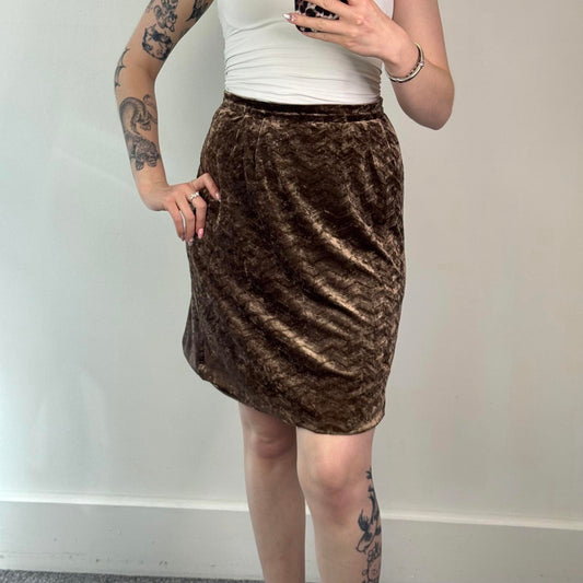 Y2K vintage Dolce & Gabbana velvet chevron pattern a line midi skirt floaty
