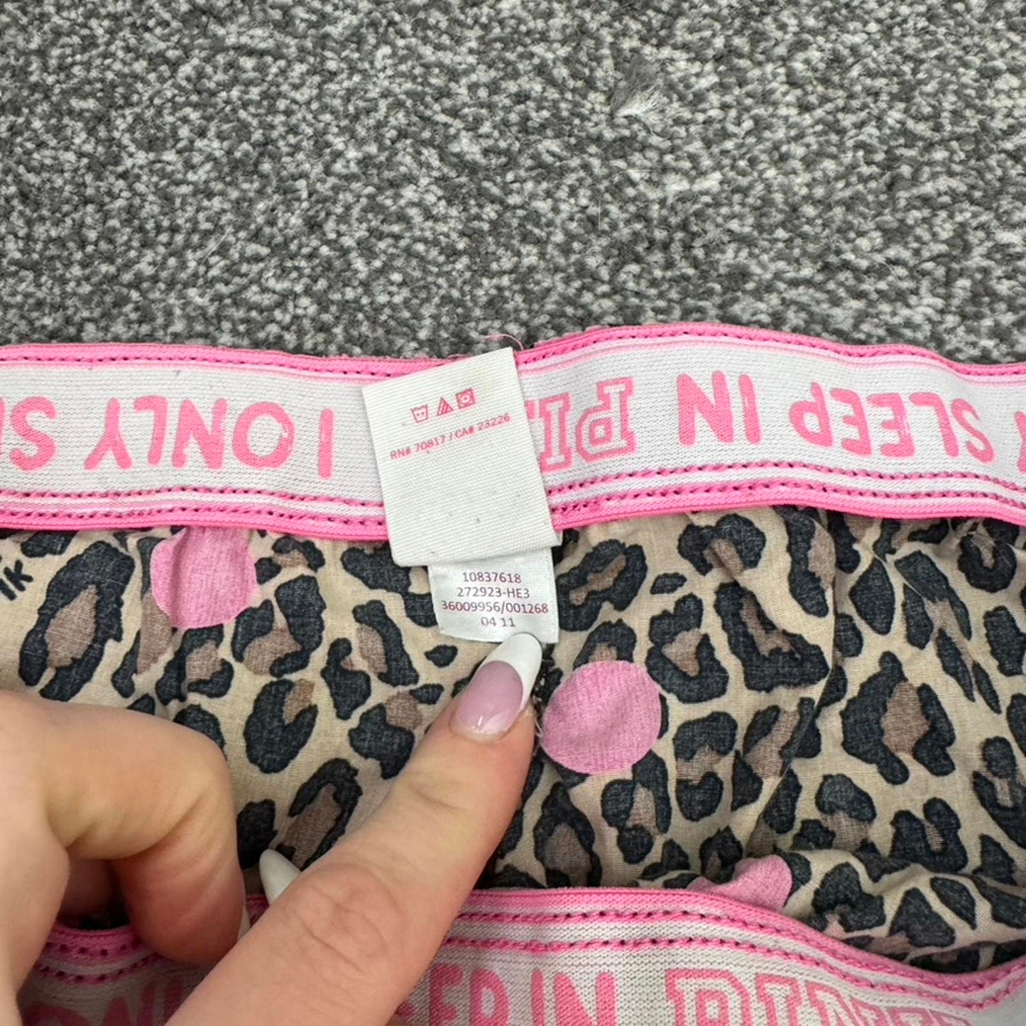 Vintage Victoria Secret PINK pyjama bottoms leopard print baggy polka dot