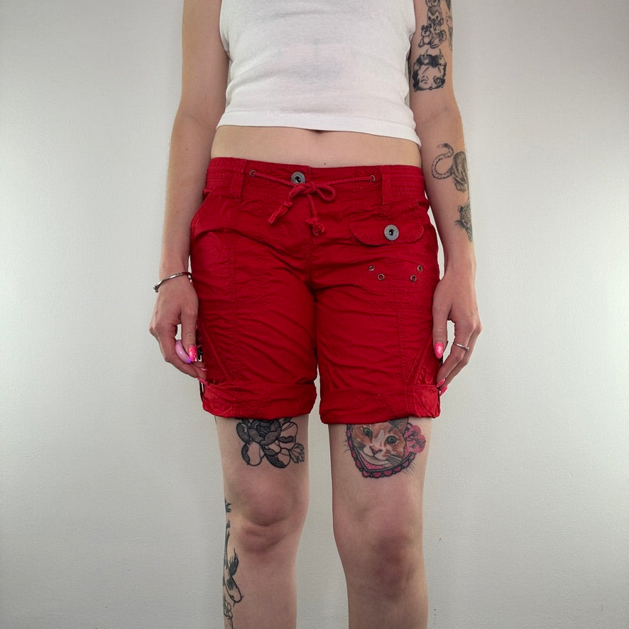 Y2K lace up low rise cargo capris/ shorts