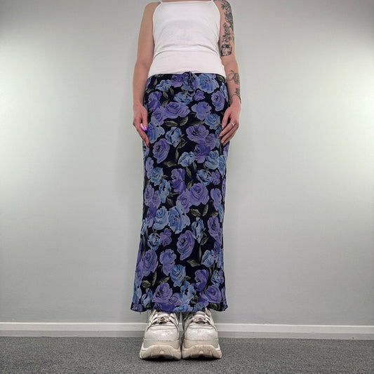 90s Y2K vintage floral maxi skirt