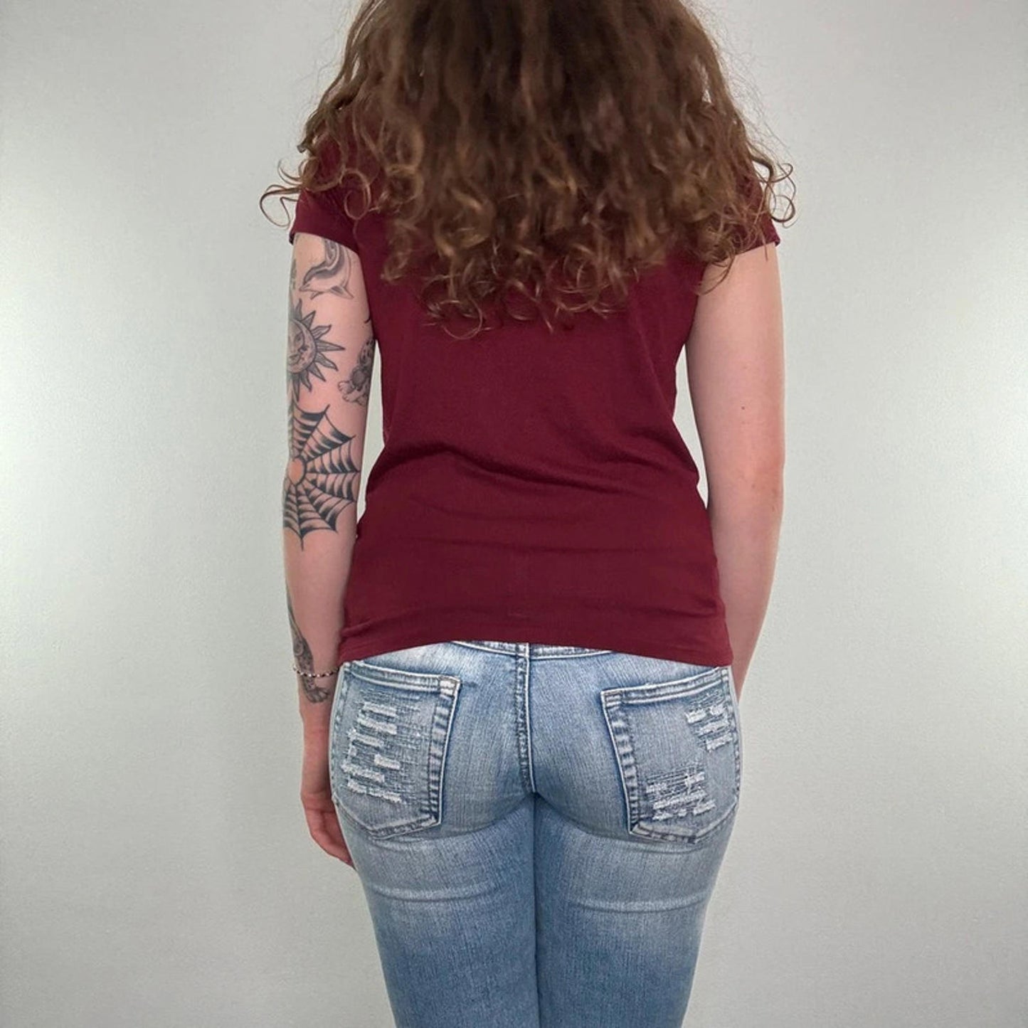 Y2K vintage Abercrombie & Fitch short sleeve top burgundy white