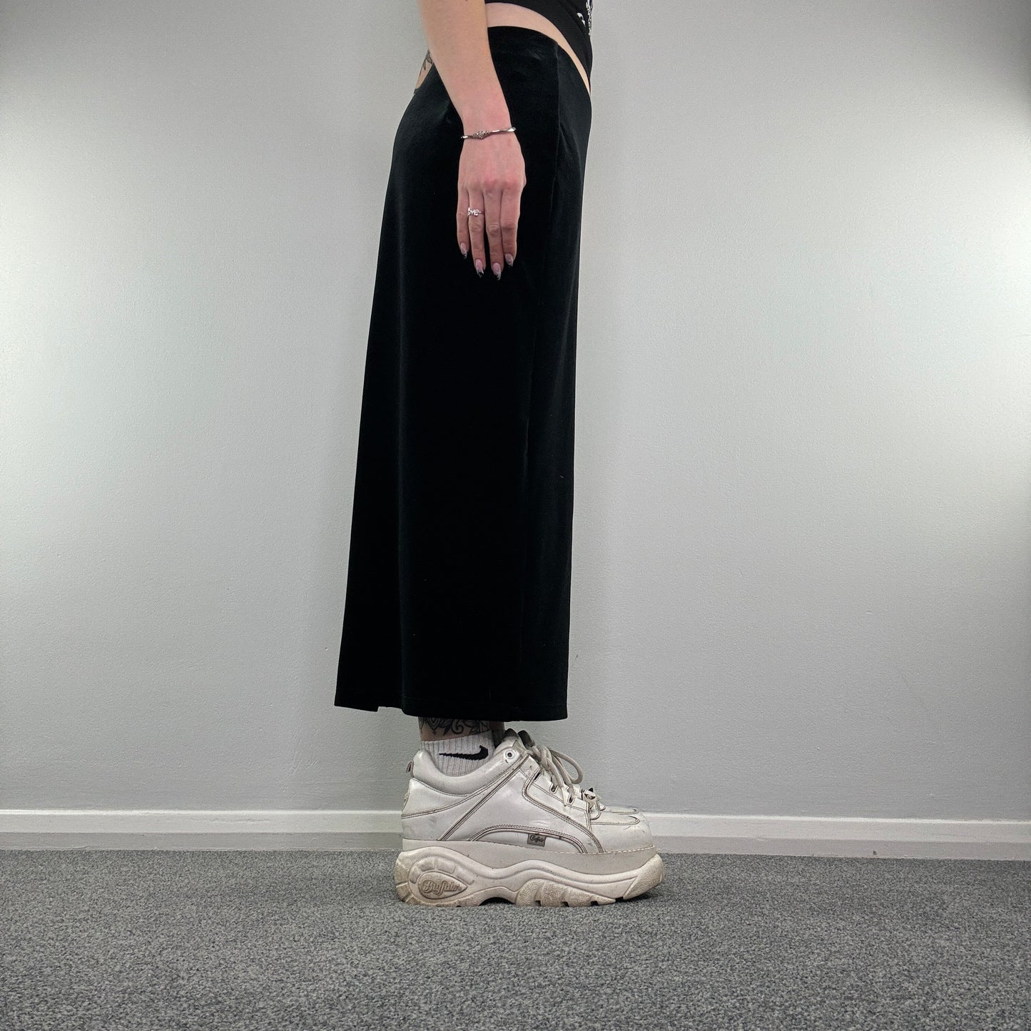 Y2K velour maxi skirt