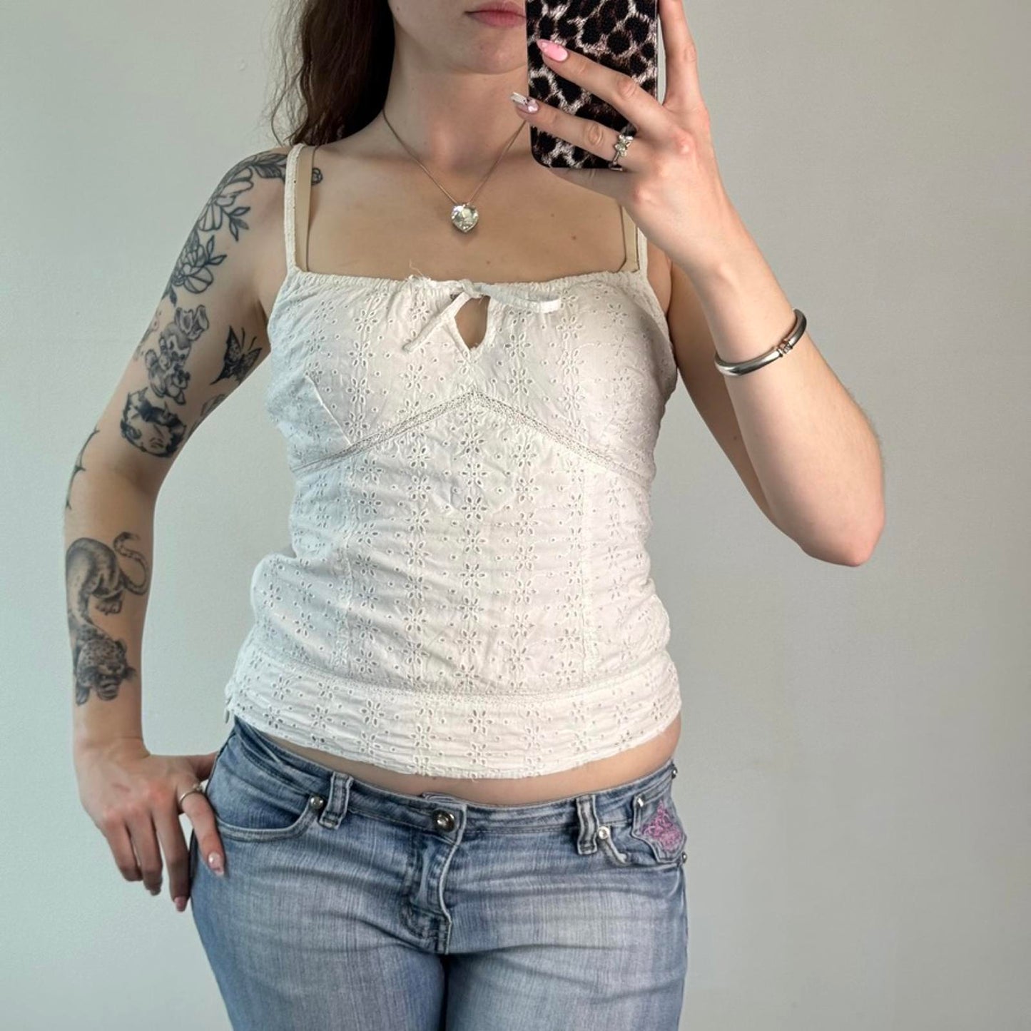 Y2K vintage coquette floral embroidery boho cami top summer square neck bust