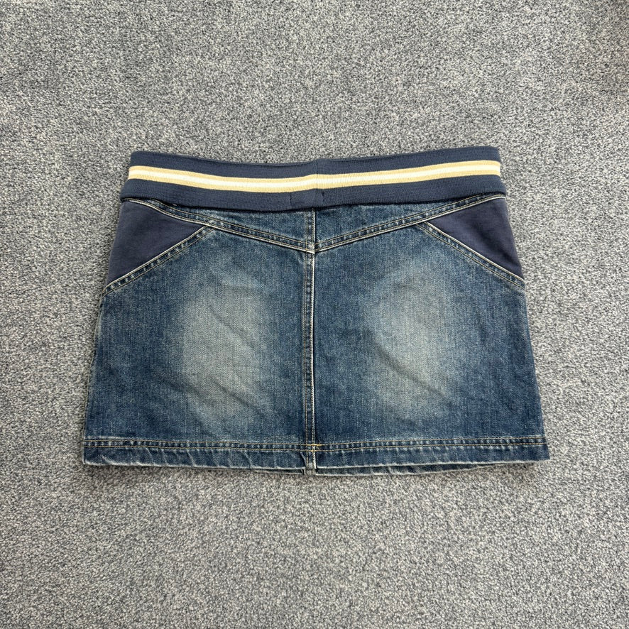 Y2K stretchy wasitband denim mini skrt