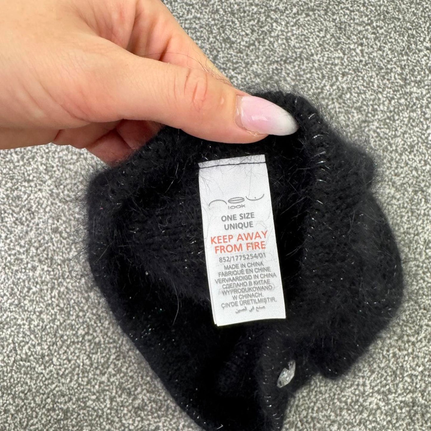 Y2K vintage angora wool blend beret hat glitter slouchy