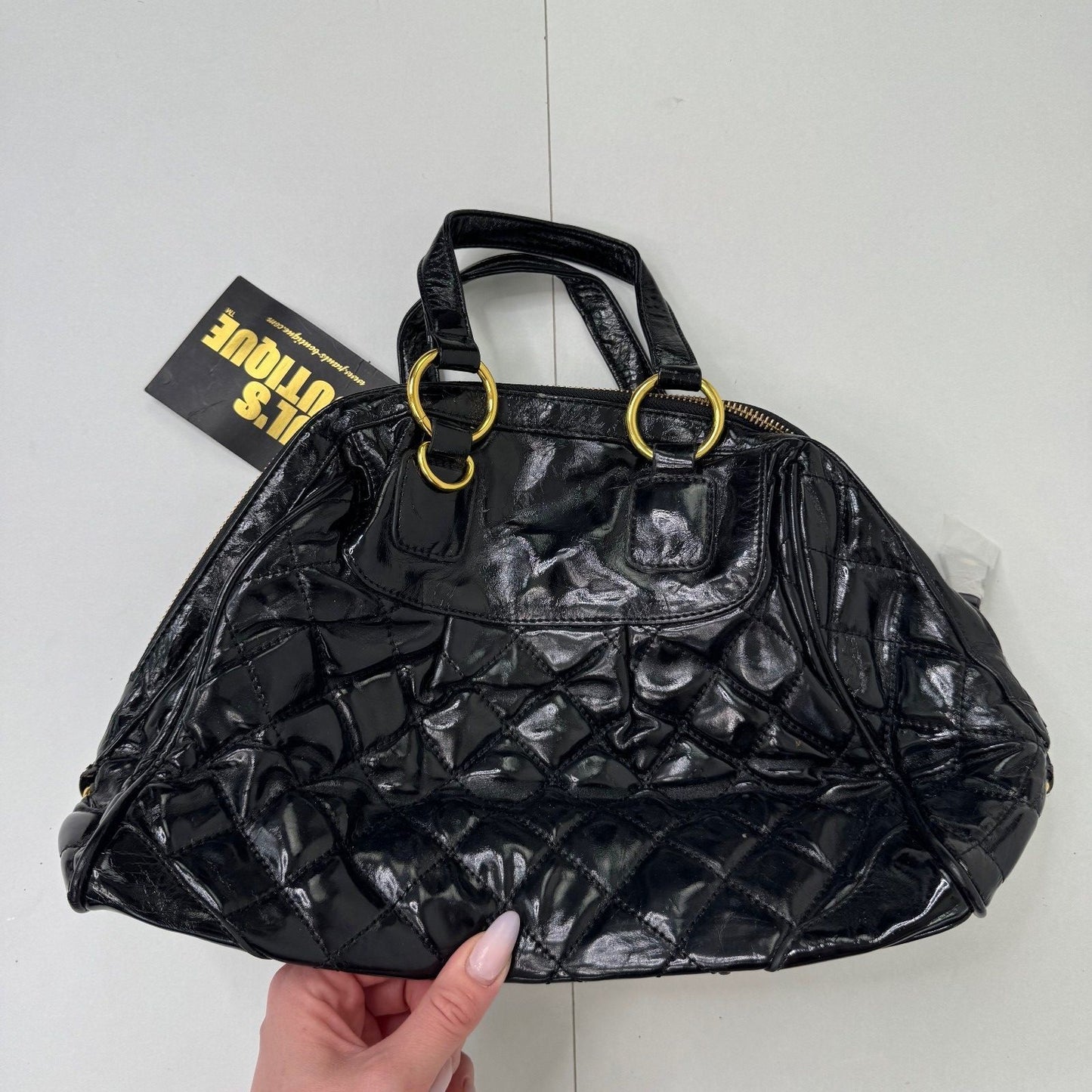 Y2K vintage Paul's Boutique handbag faux leather small quilted lock and key