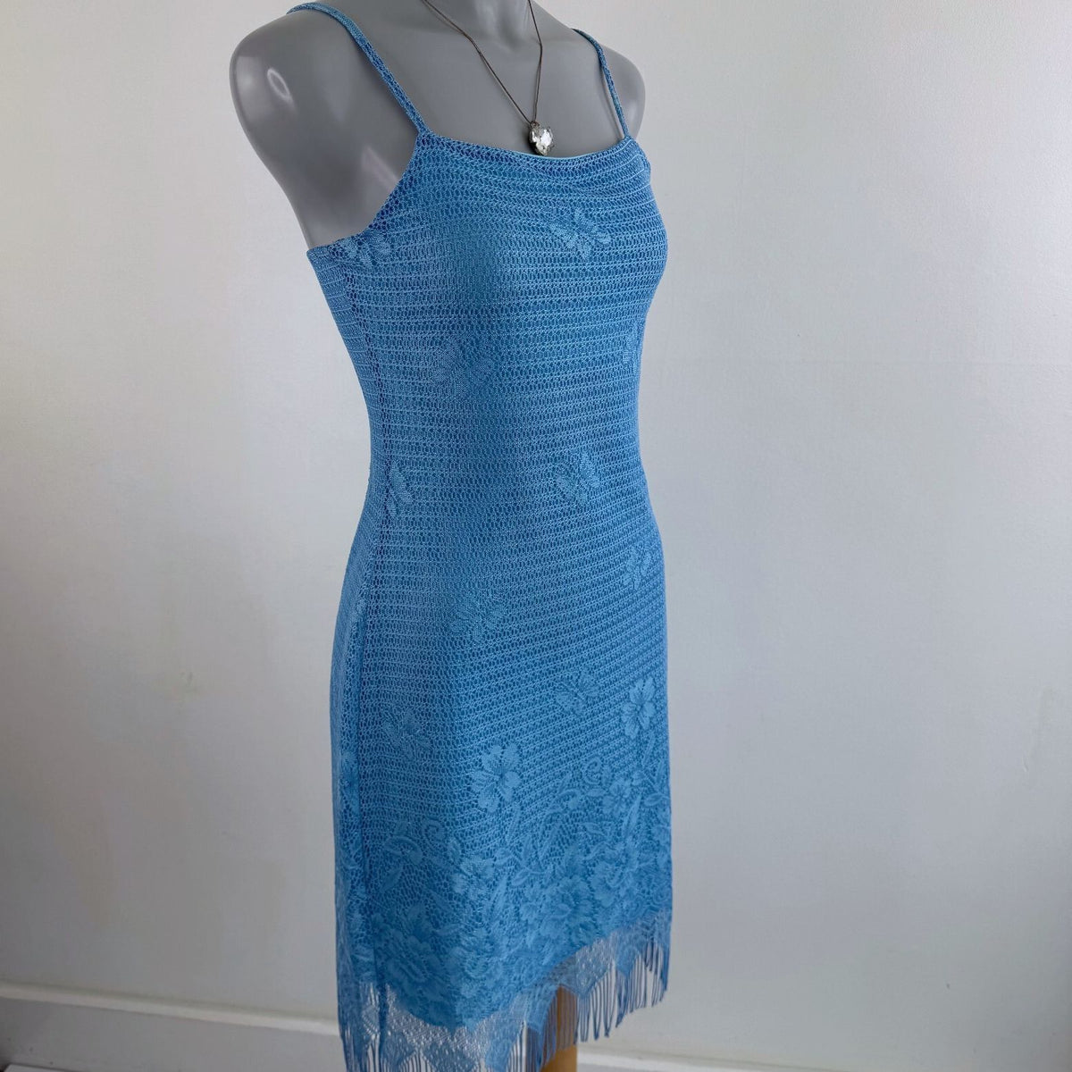 Y2K vintage Tammy midi dress butterfly floral fringe mesh overlay coquette