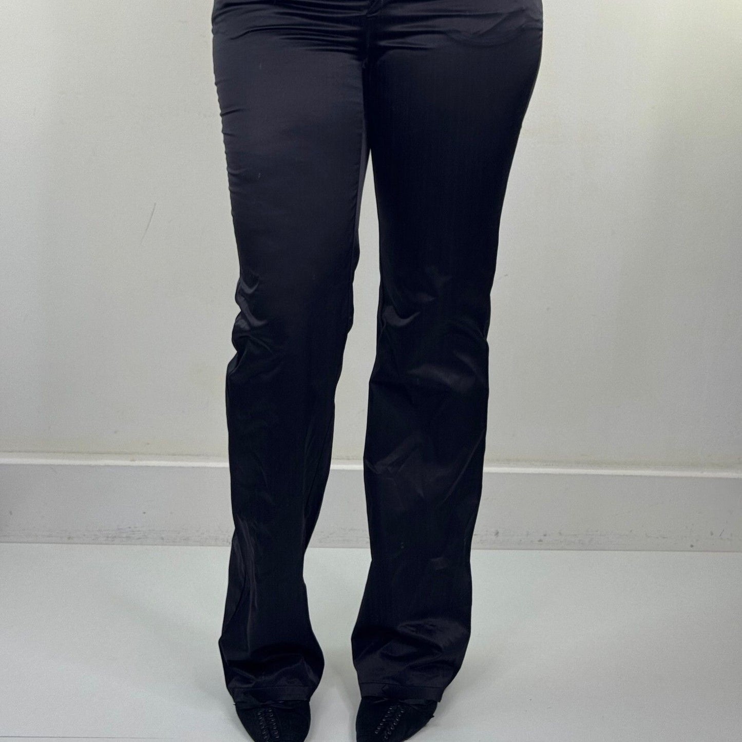 Y2K vintage Moschino Jeans bootcut trousers formal low rise satin hearts