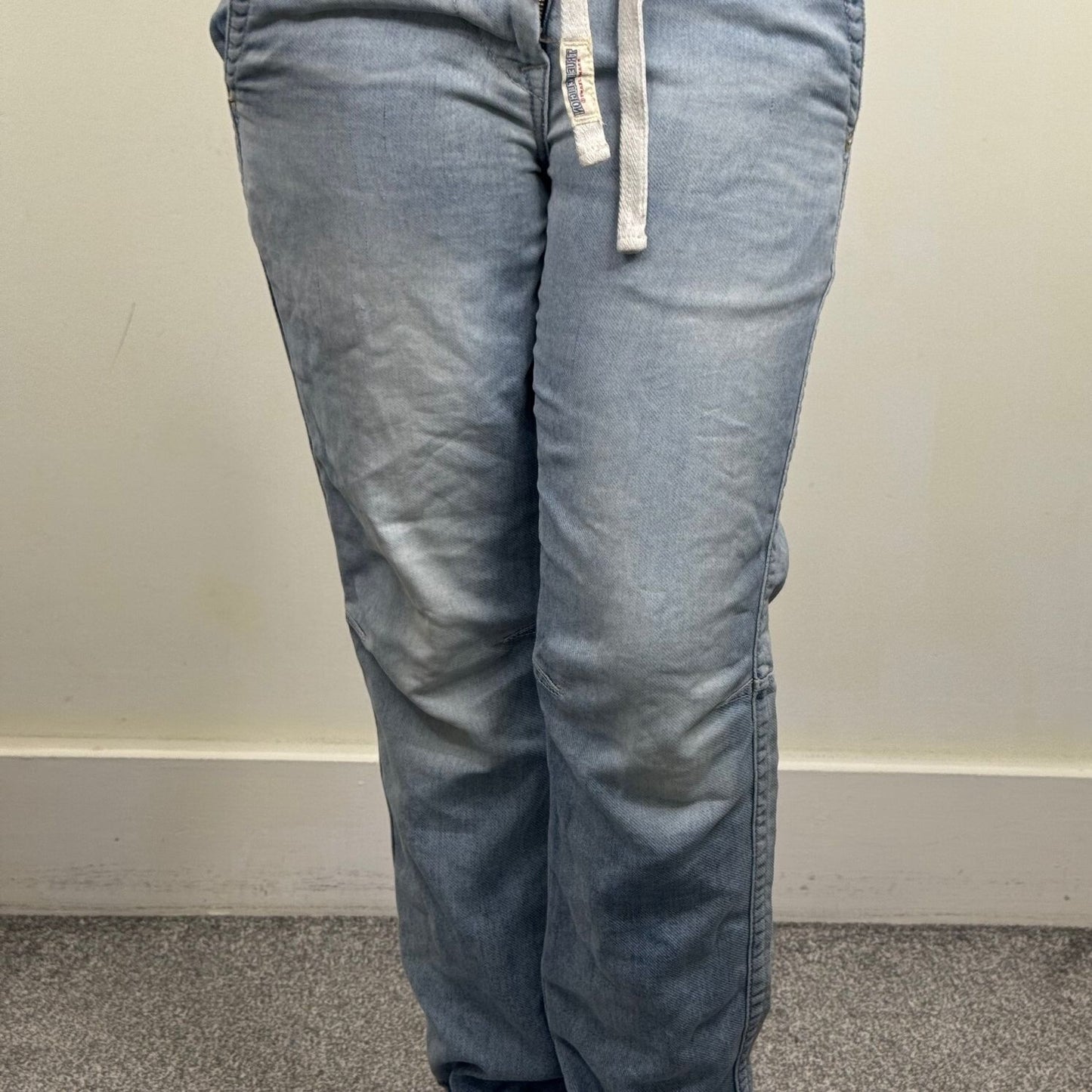 Y2K vintage True Religion denim joggers tracksuit bottoms drawstring light blue