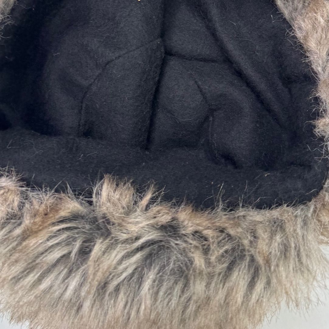 Y2K vintage trapper hat faux fur pom poms fleece lined unisex