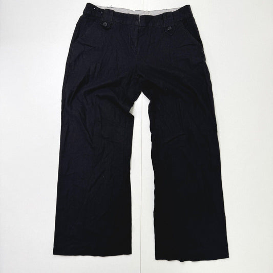Y2K vintage linen blend tailored trousers formal office buttons wide leg summer