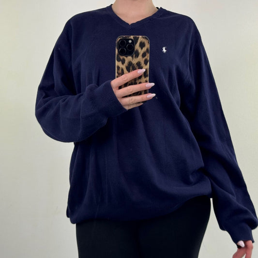 Y2K vintage Ralph Lauren Polo Golf jumper fine knit pullover lightweight v neck