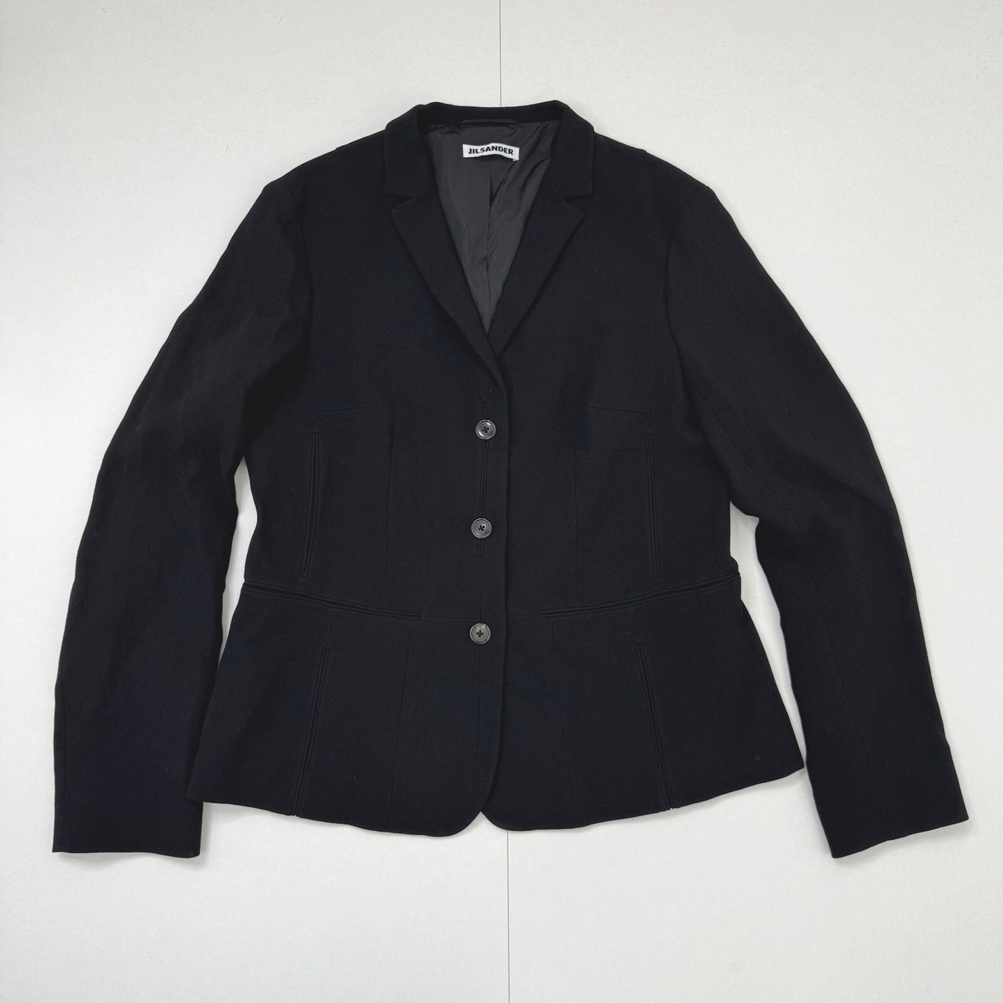Vintage Jil Sander blazer jacket wool/ silk blend tailored button up v neck