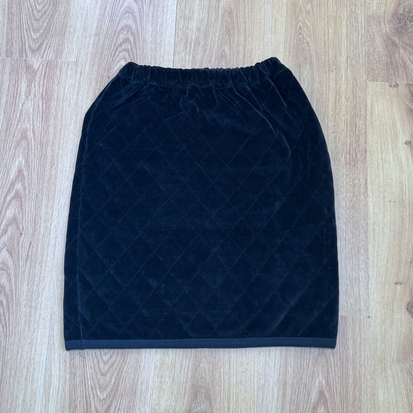 Vintage Sonia Rykiel velvet quilted mini skirt stretchy black