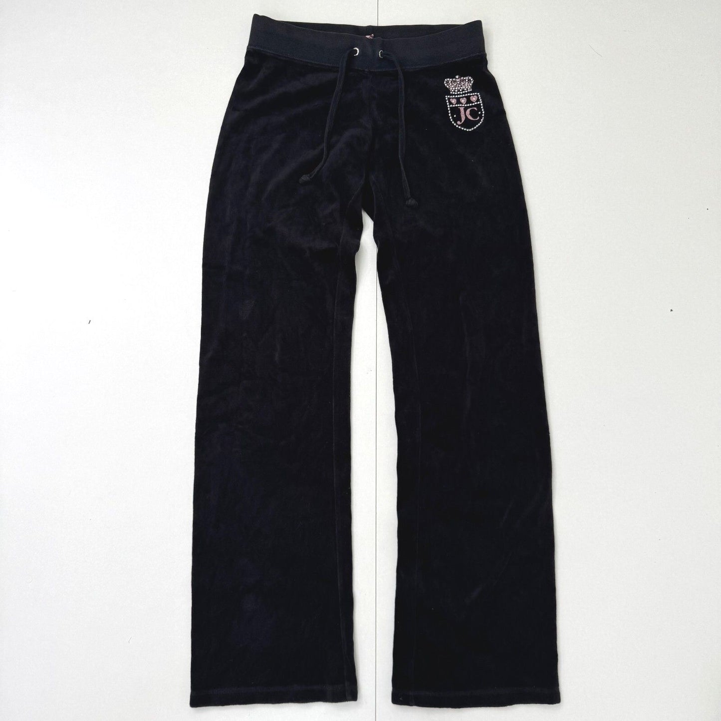 Y2K vintage Juicy Couture joggers tracksuit bottoms low rise flare rhinestone