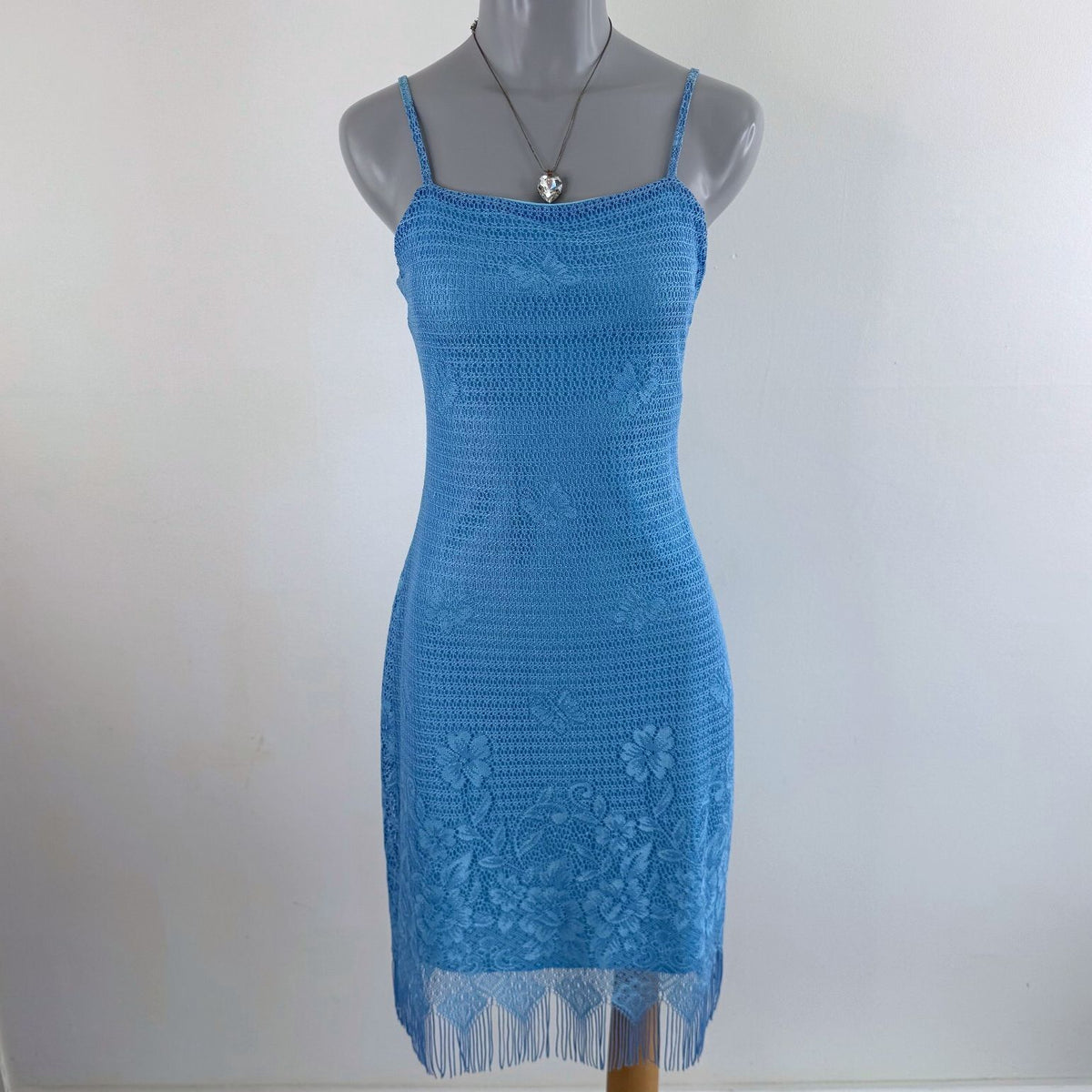 Y2K vintage Tammy midi dress butterfly floral fringe mesh overlay coquette