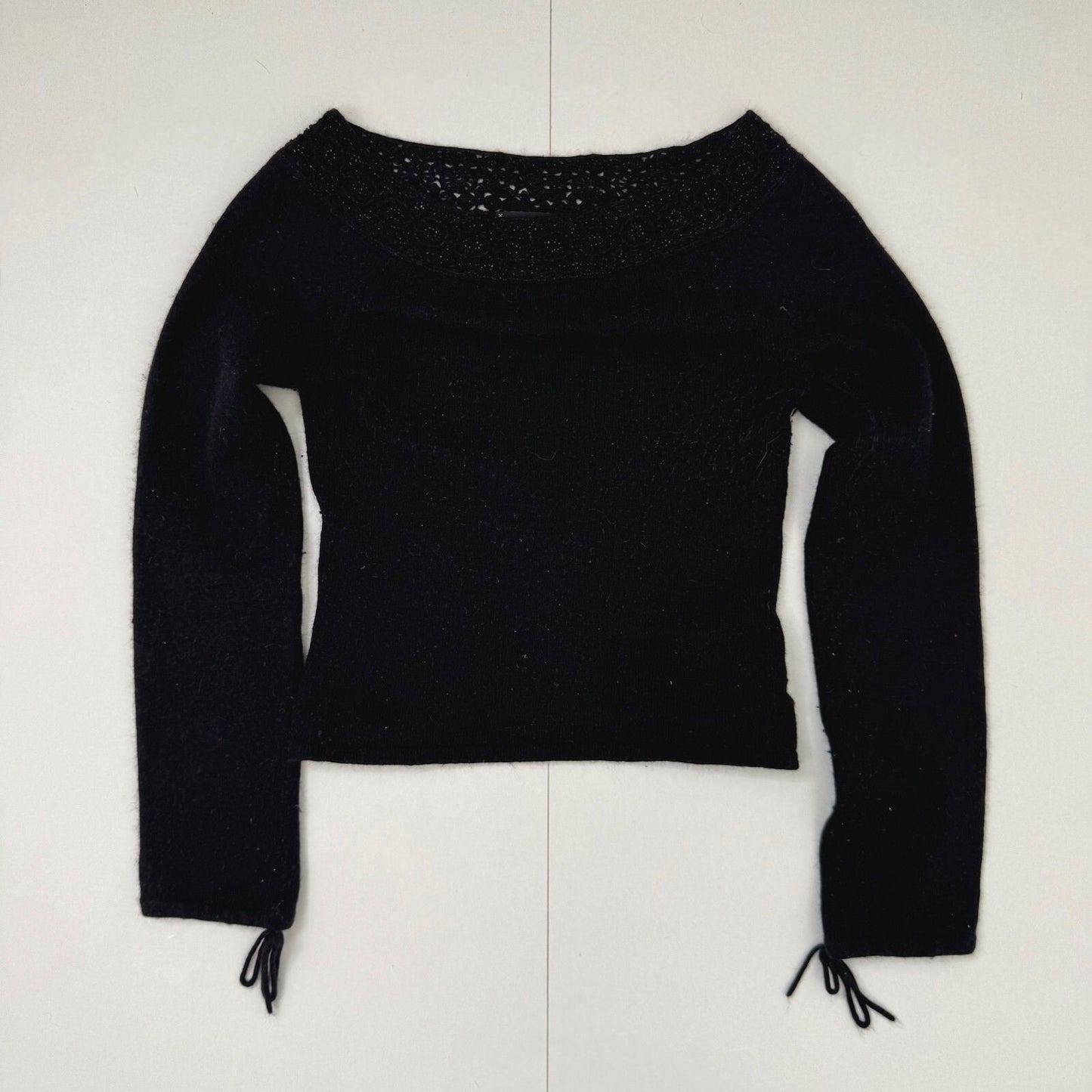 Y2K vintage Bebe wool long sleeve top jumper beaded crop